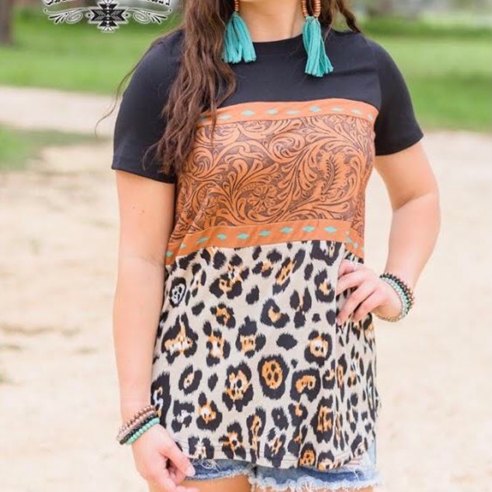 Crazy Train Buckstitch Babe Tee